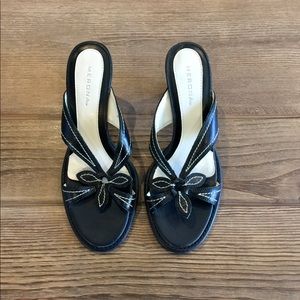 Merona Stitched Leather Slide - Black